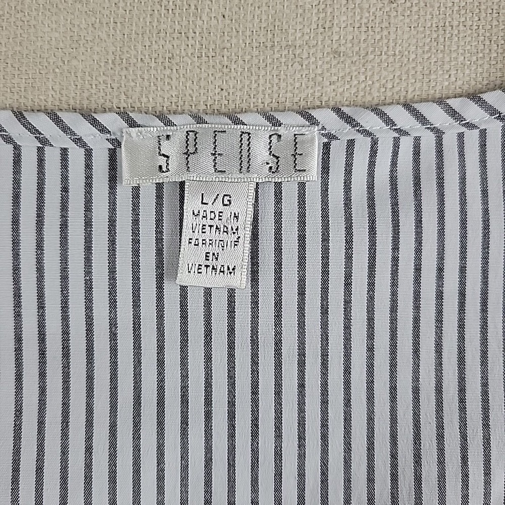 Spense Women's Striped Lace Blouse Top Long Sleeve Stretch Size L - Picture 6 of 10